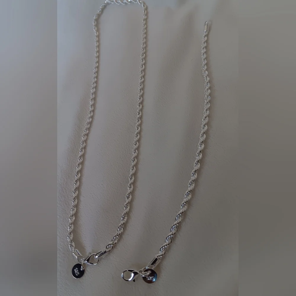 Necklace set bracelet Sterling Silver 925 Stampedqĺ